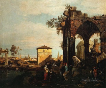 Capriccio con ruinas y porta portello en padua Canaletto Pinturas al óleo